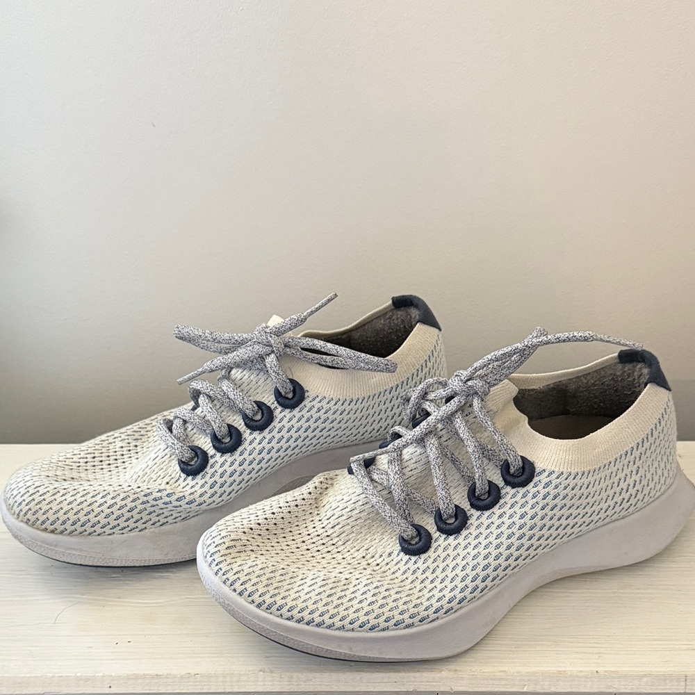 Allbirds White and Blue Athletic Shoes - Picture 2 of 3
